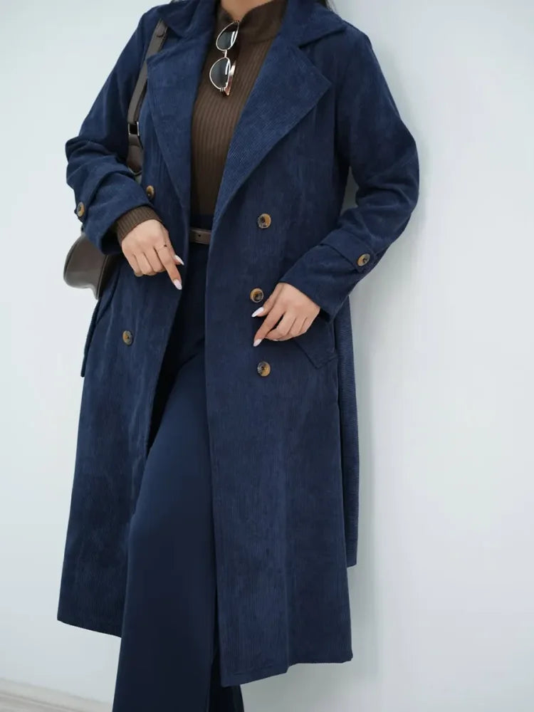 SELLIA - Trench da donna in velluto a coste