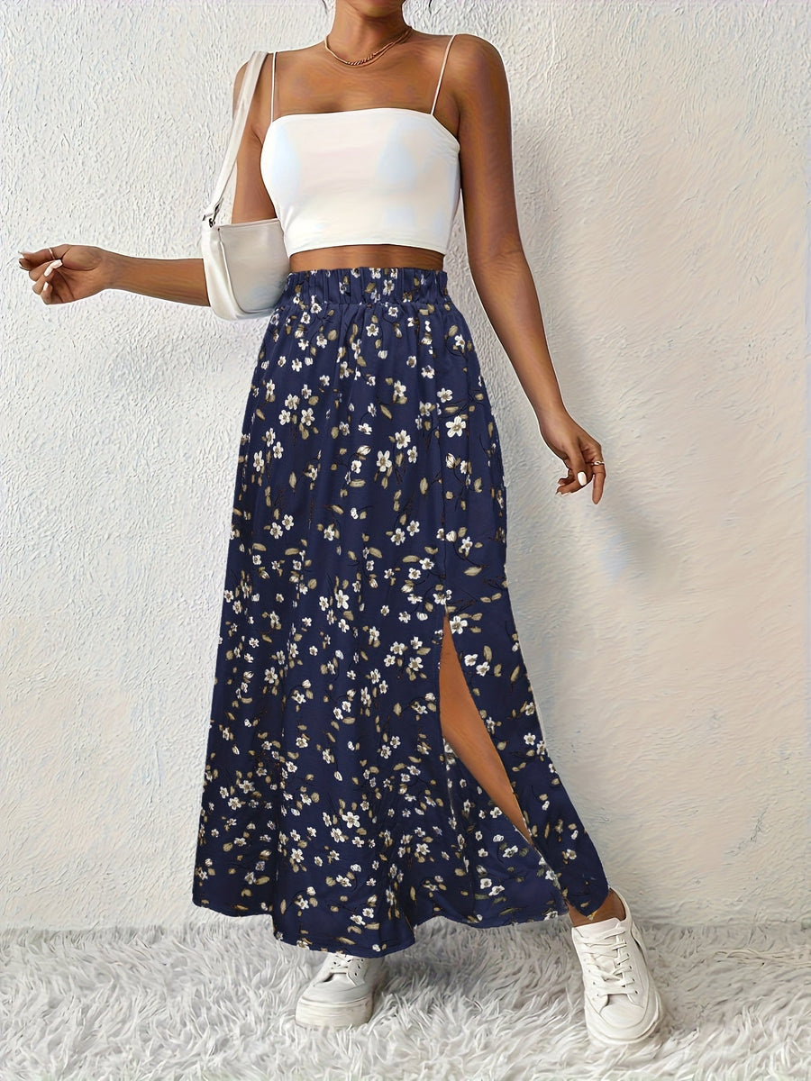 GINEVRA - Gonna maxi floreale multicolore dai toni vivaci