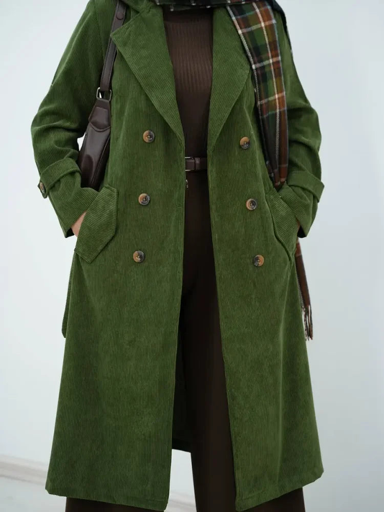 SELLIA - Trench da donna in velluto a coste