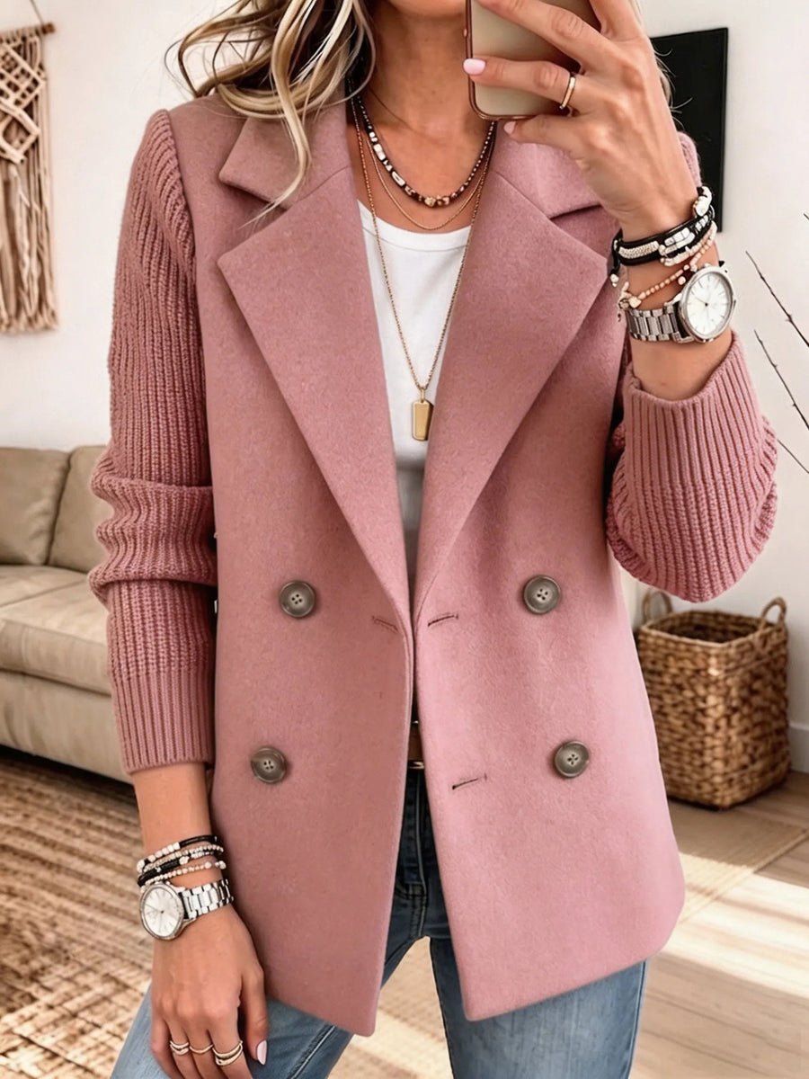 CASPERIA - Blazer doppiopetto con maniche in maglia, multicolore