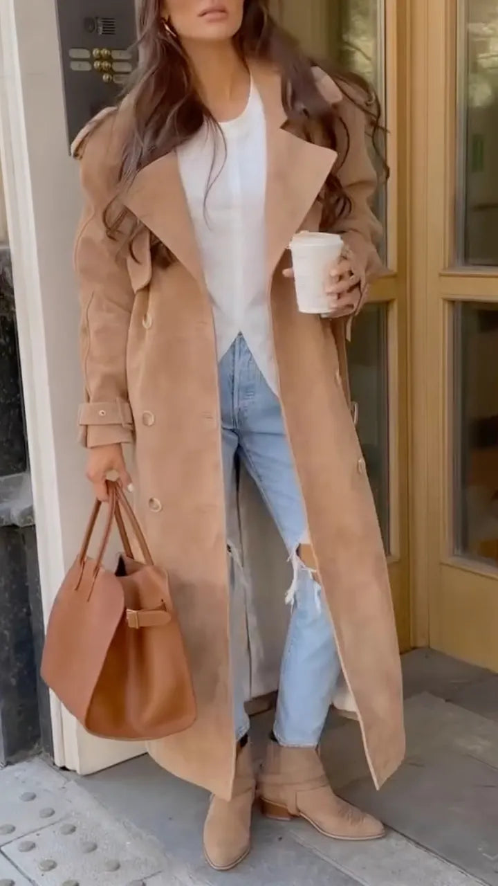 LESA - Trench lungo doppiopetto per passeggiate chic ☕