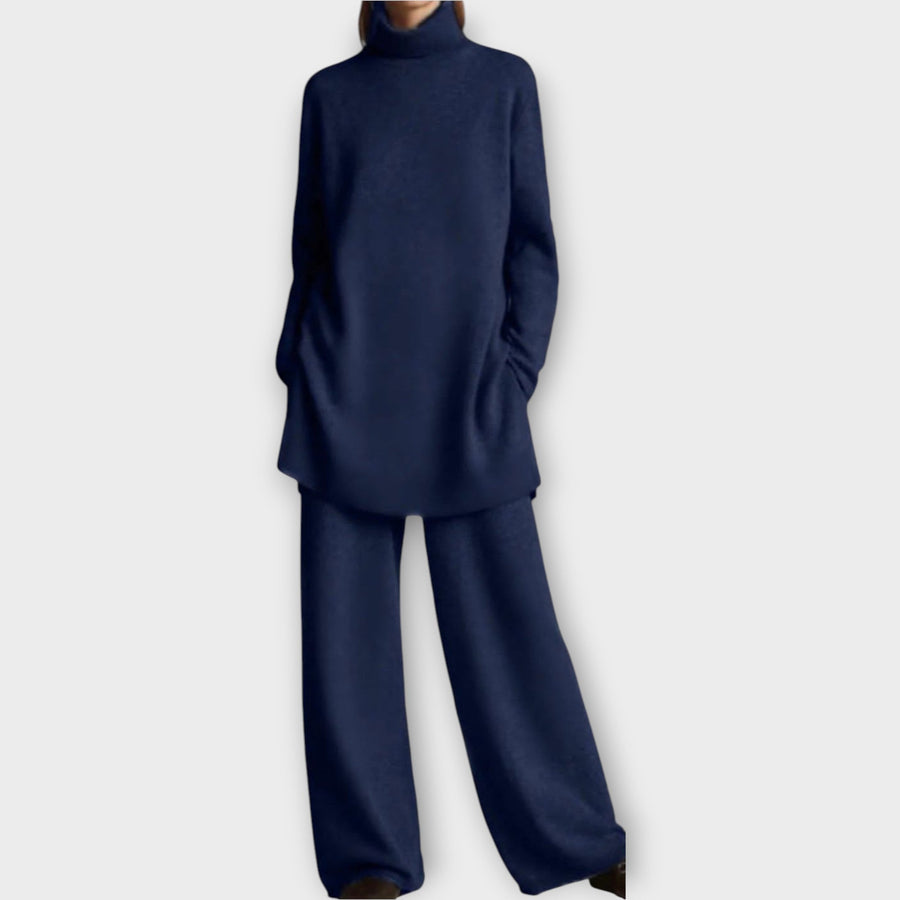 GIULIA - Completo donna in maglia nero, blu, borgogna e altro