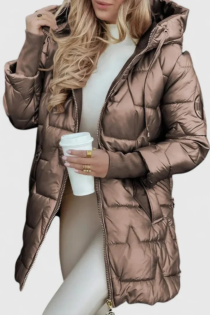 SOLARO - Cappotto invernale imbottito con cappuccio