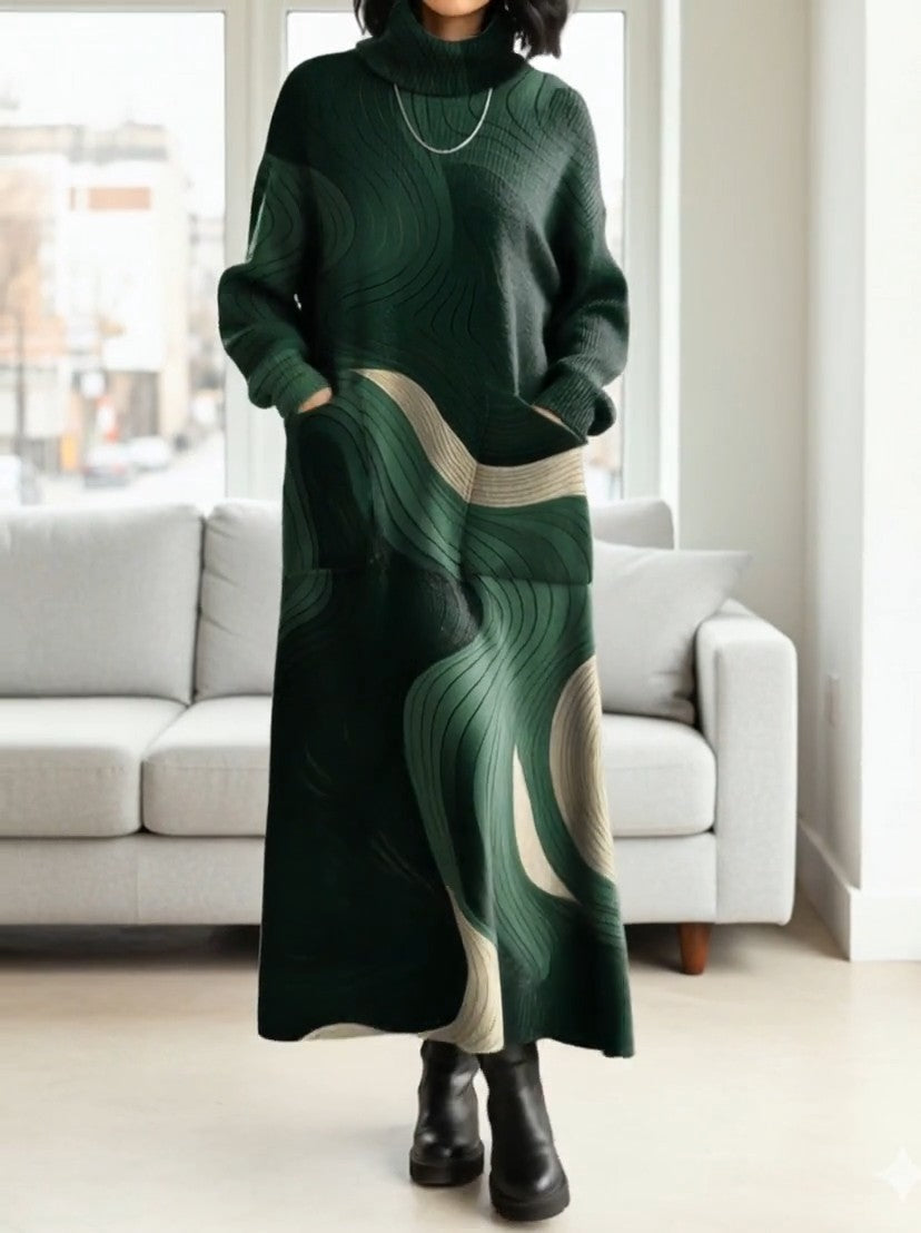 GURRO - Abito in maglia multicolor con stampa ondulata