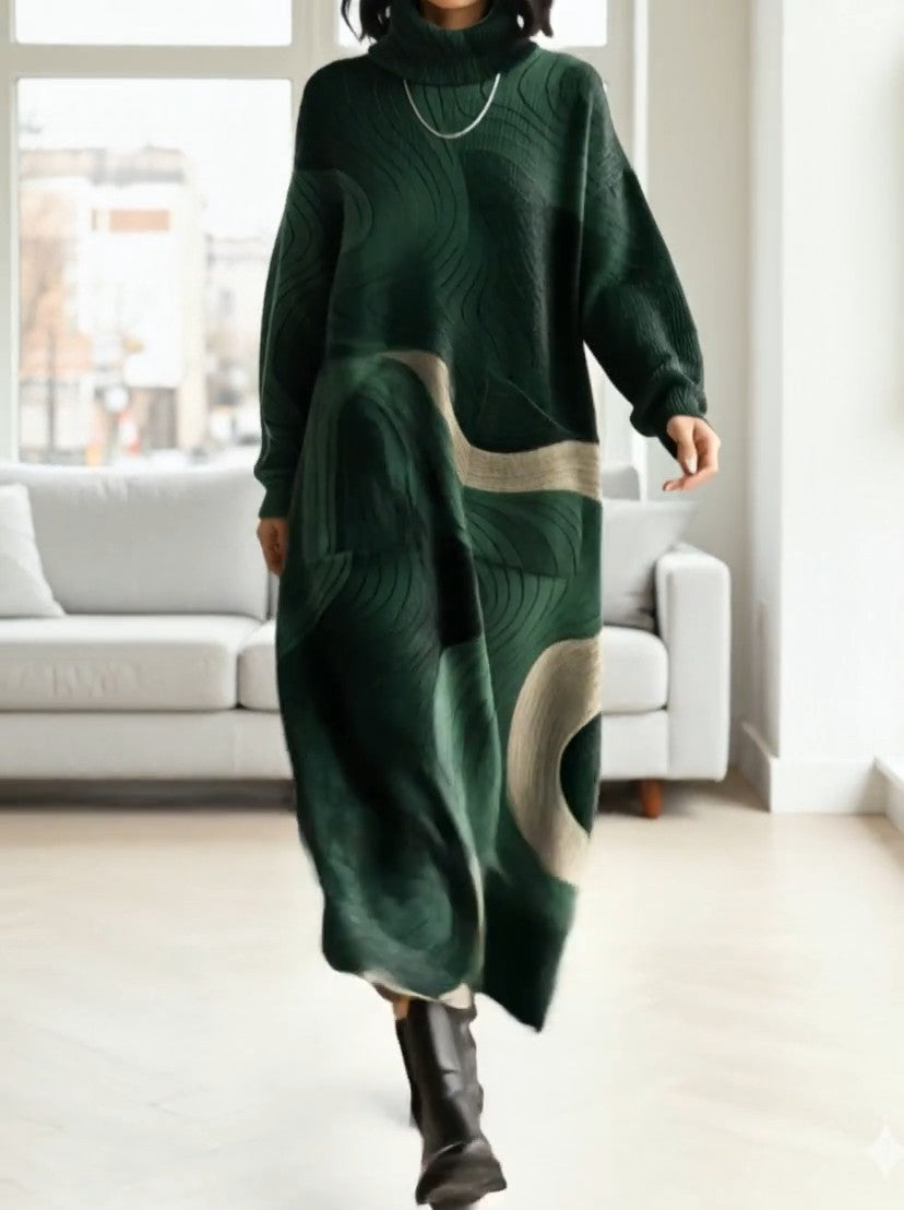 GURRO - Abito in maglia multicolor con stampa ondulata