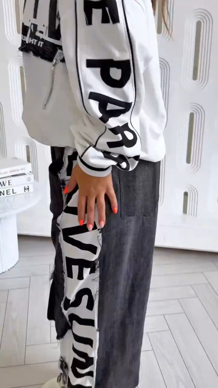 SOVRAMONTE - Set due pezzi urban con tasche cargo e scritte grintose 🔥