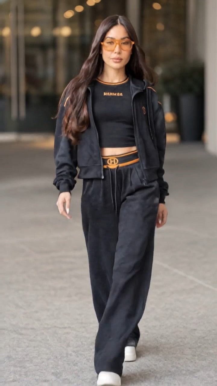 POZZALLO - Set due pezzi con felpa e pantaloni ampi per viaggi comodi ✨