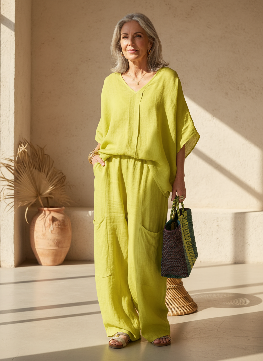 GIULIA - Set verde lime, nero e khaki per l’estate