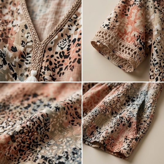 BIANCA - Abito midi leggero in misto cotone