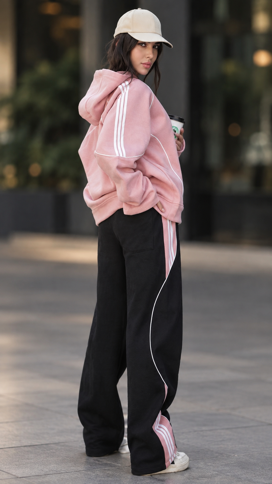 TRECASE - Set due pezzi sportivo con bande laterali per il tempo libero ✨