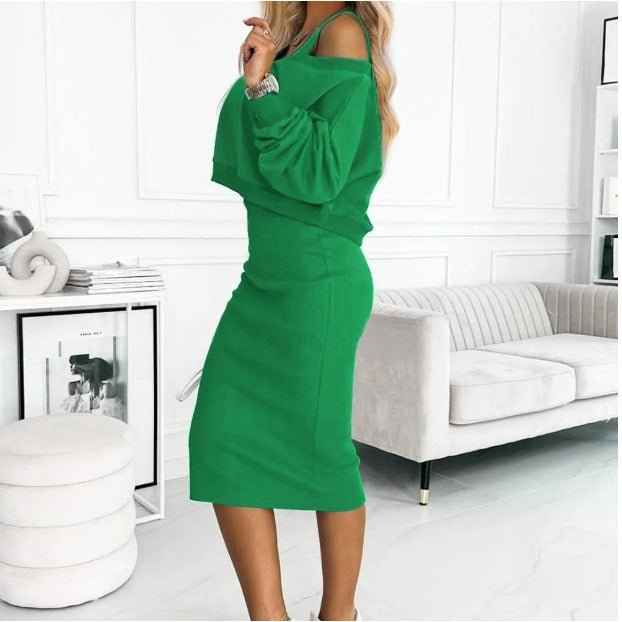 GARLENDA - Set due pezzi con top scivolato e gonna midi