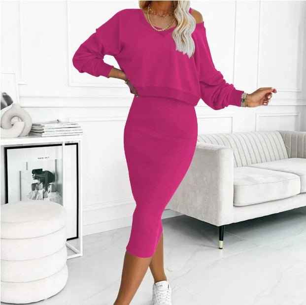 GARLENDA - Set due pezzi con top scivolato e gonna midi
