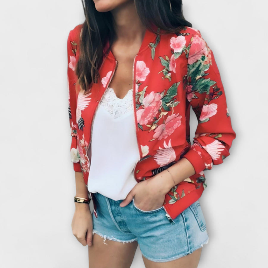OFELIA - Giacca bomber elegante con fiori