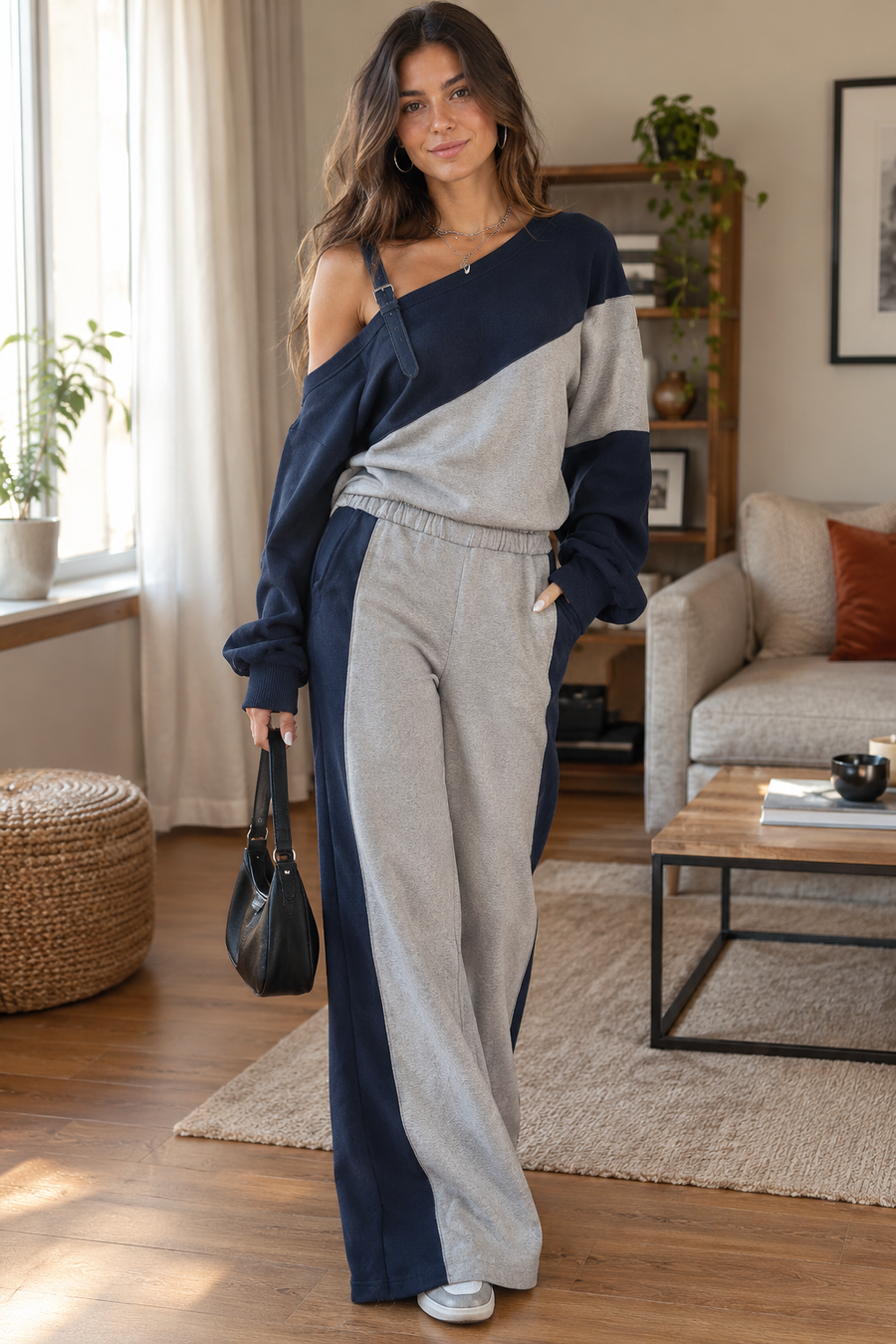 BEIRUT - Set due pezzi monospalla patchwork e pantaloni