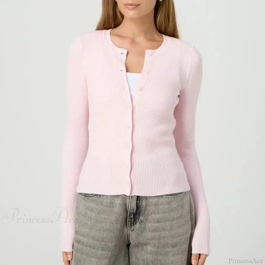 MAENZA - Cardigan slim a costine con bottoni