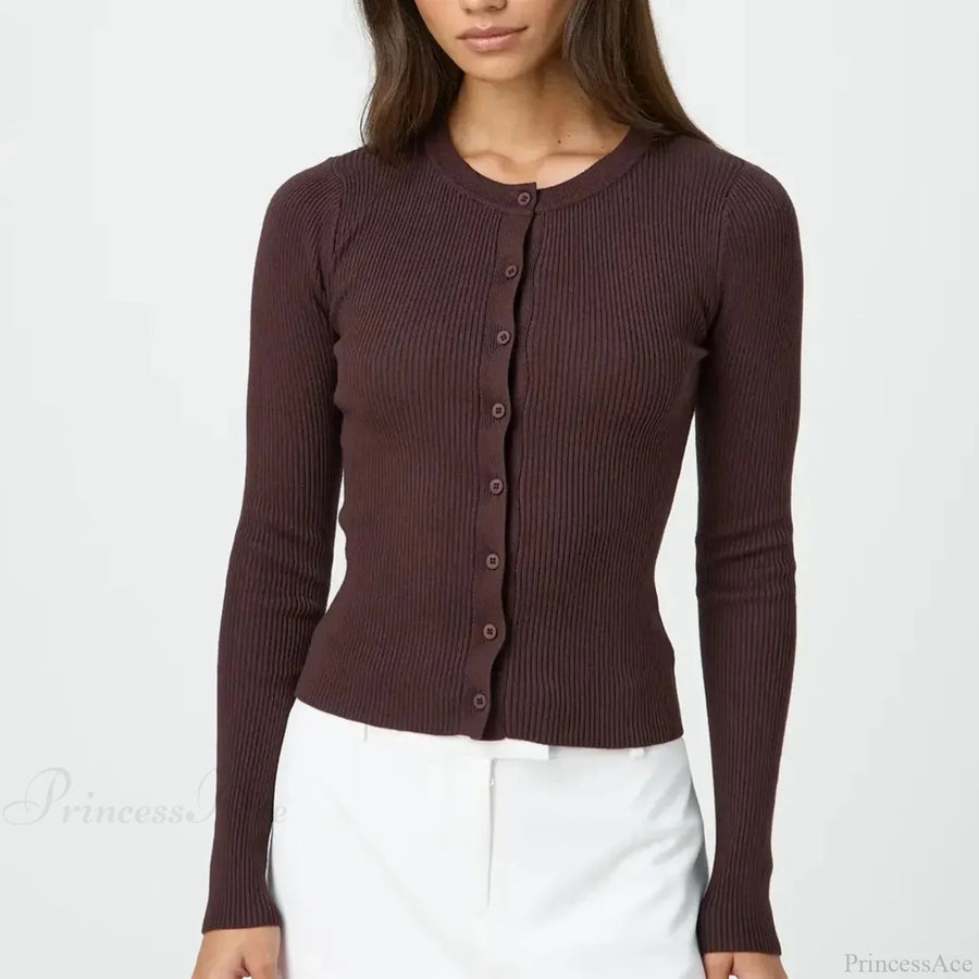 MAENZA - Cardigan slim a costine con bottoni