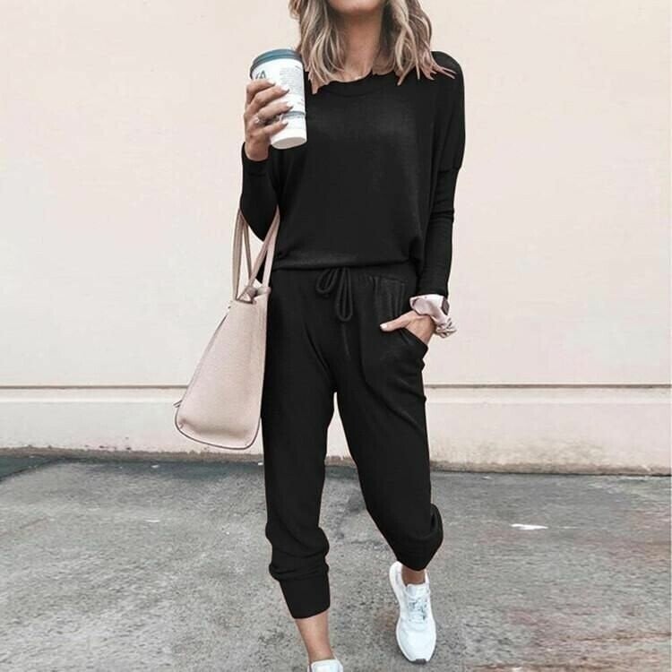 GIULIA - Completo coordinato da donna in rosa, nero e grigio