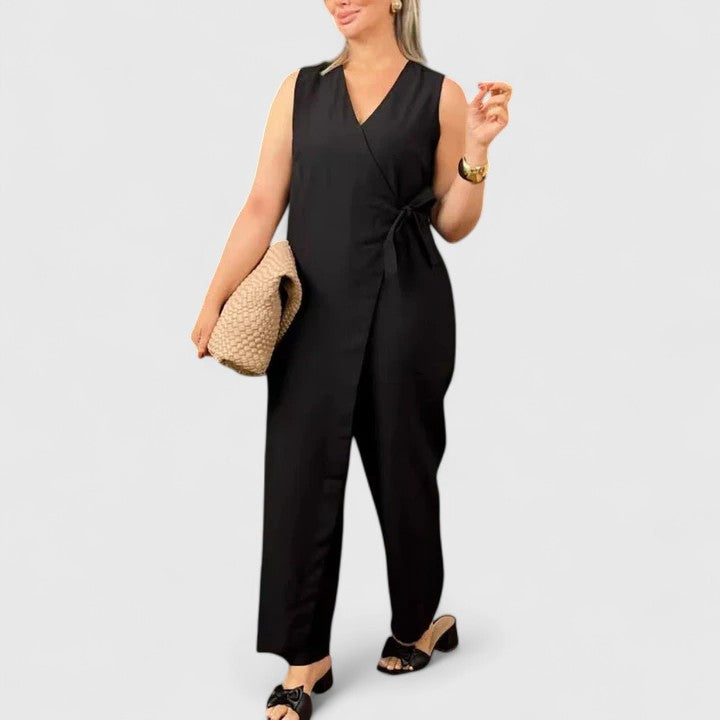 CHIARA - Tuta donna effetto wrap multicolore