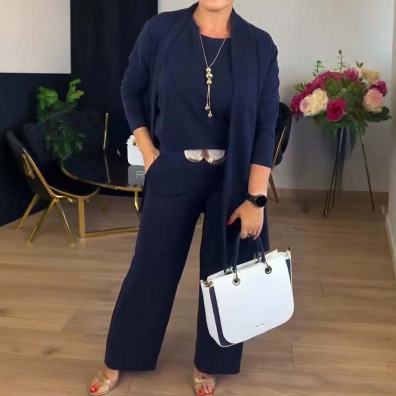 GIULIA - ENSEMBLE TRE PEZZI CON CARDIGAN ELEGANTE