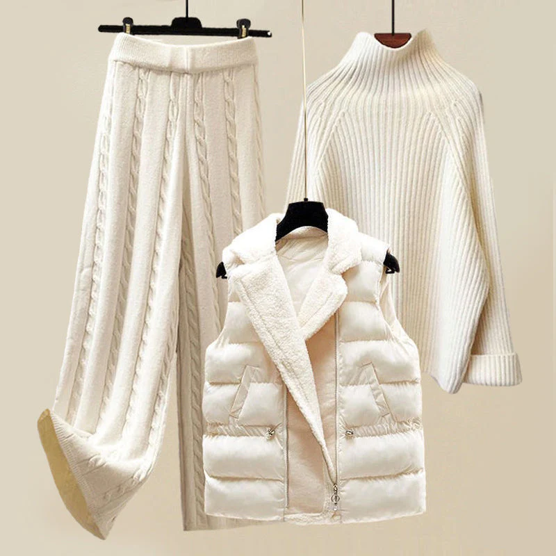 POLESELLA - Set due pezzi in maglia con gilet trapuntato