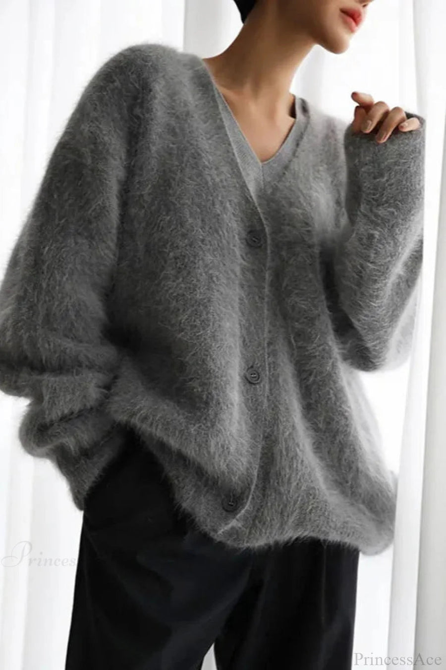 NASTURZIO - Cardigan ampio con scollo a V