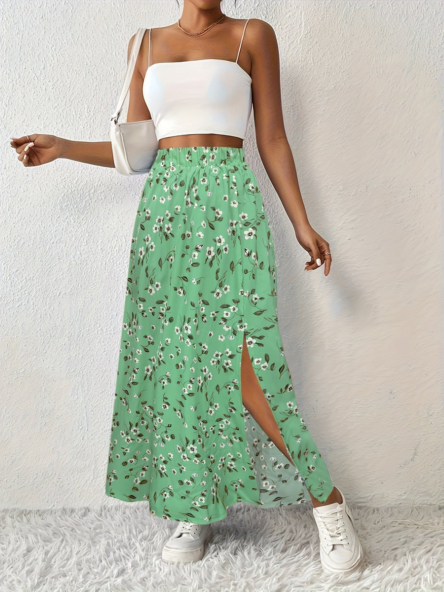 GINEVRA - Gonna maxi floreale multicolore dai toni vivaci