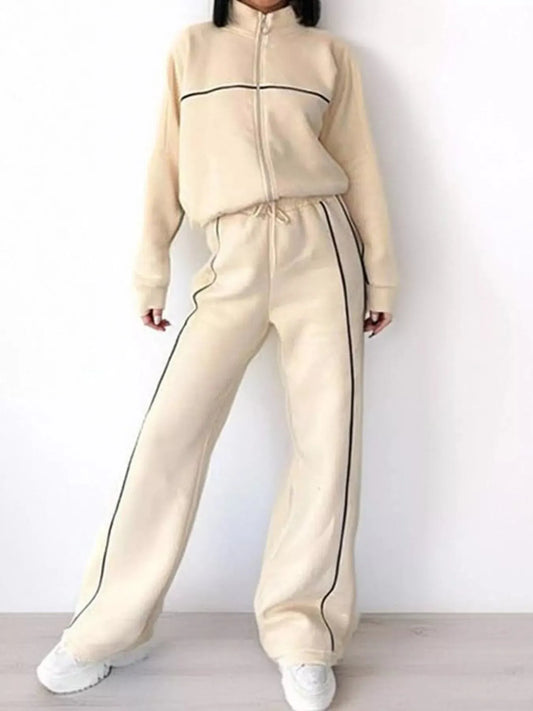 CASABONA - Completo Plus Size con Zip, Top e Pantaloni