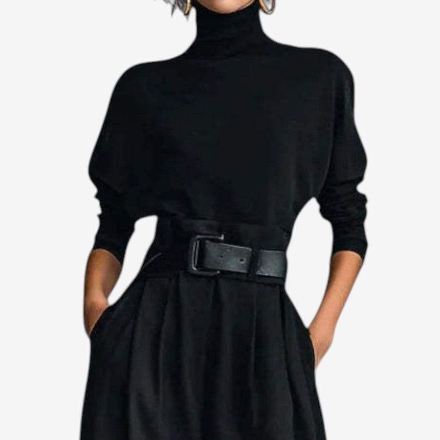 BIANCA - Mono elegante a collo alto in nero, grigio o marrone