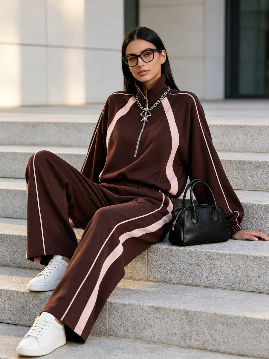 MONACO - Set due pezzi con zip e bande laterali per look urbani ✨
