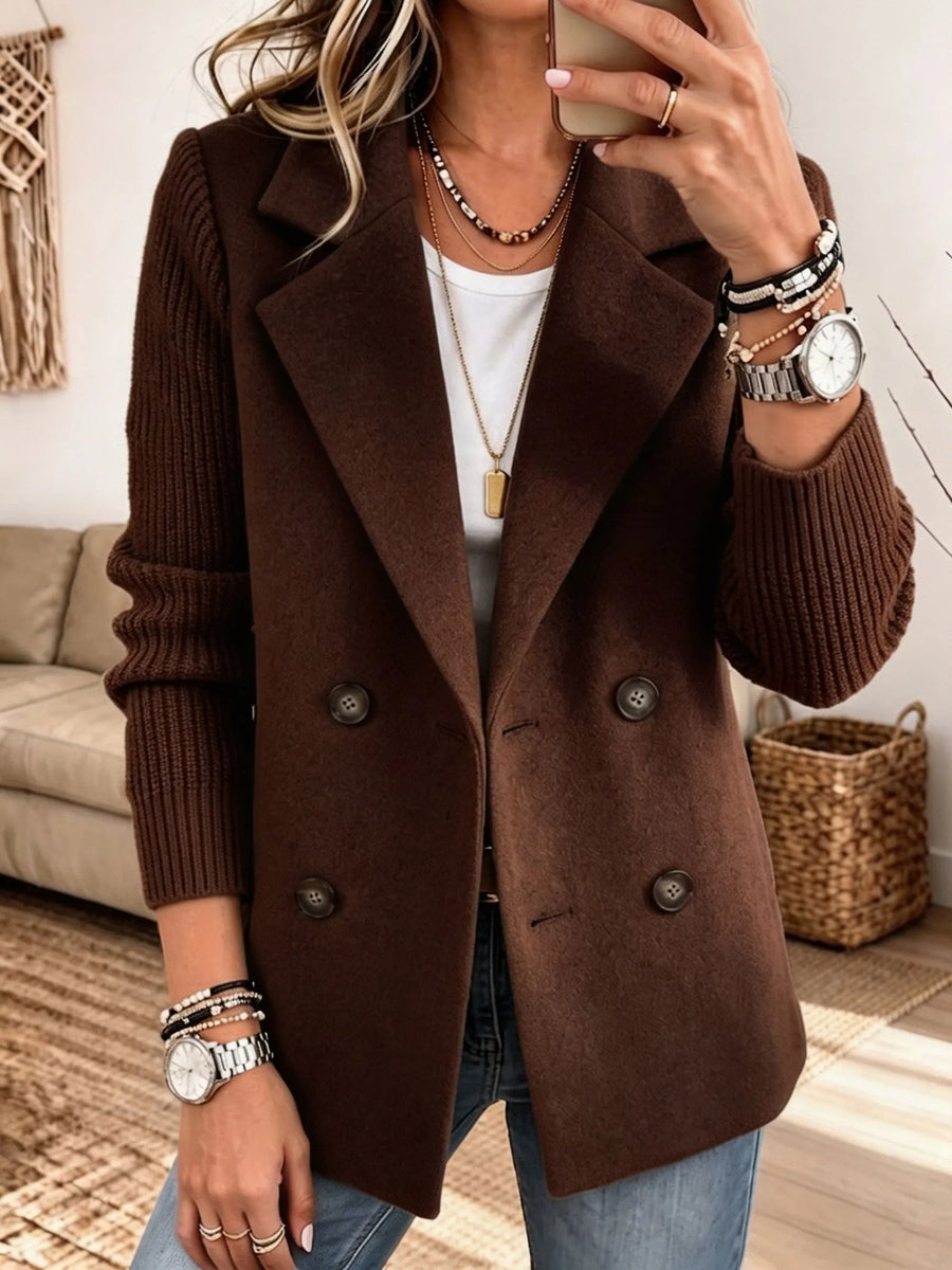 CASPERIA - Blazer doppiopetto con maniche in maglia, multicolore