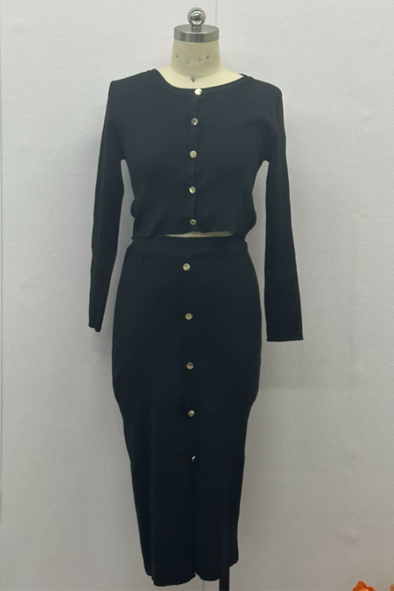 GIULIA - Completo nero a due pezzi elegante