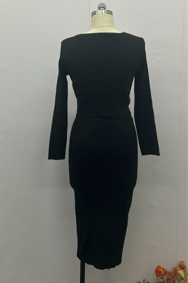 GIULIA - Completo nero a due pezzi elegante