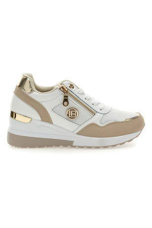 LAURA - Scarpa ortopedica beige con zeppa