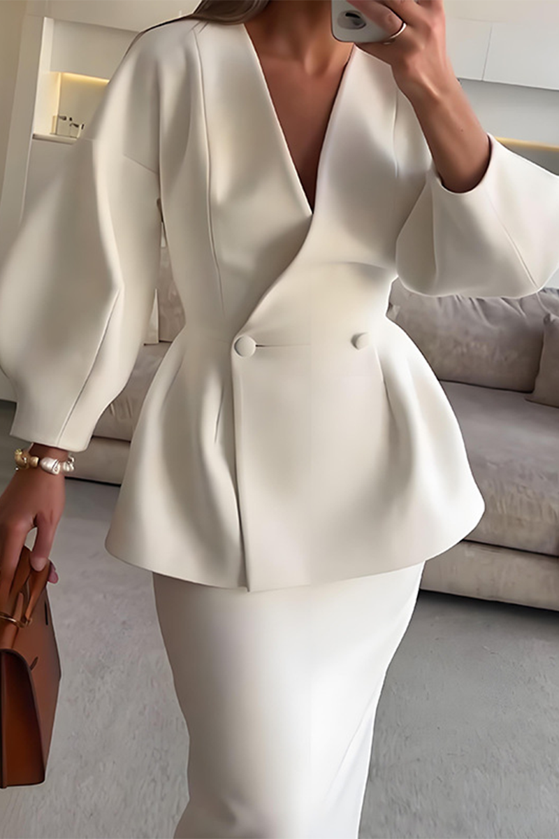 GIULIA - Set due pezzi lattiginoso o grigio argento elegante