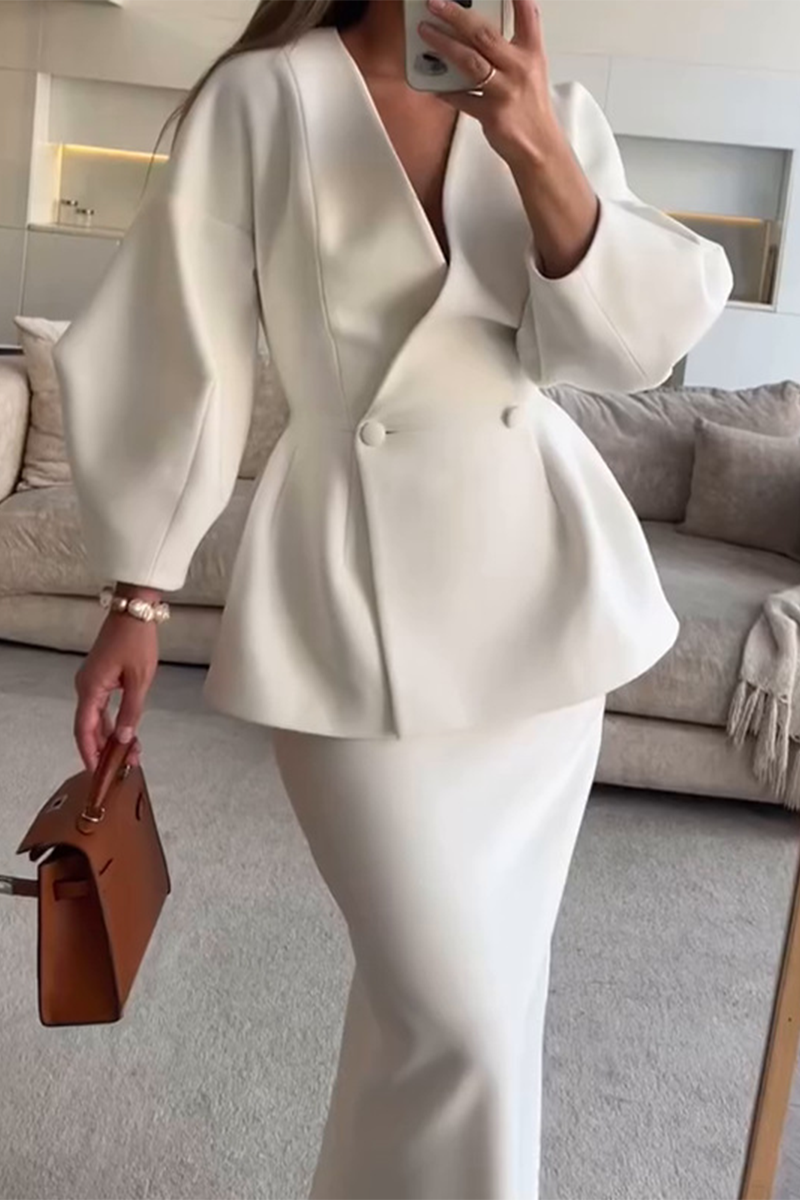 GIULIA - Set due pezzi lattiginoso o grigio argento elegante