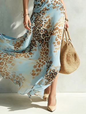 GIULIA - Abito Maxi Blu in Chiffon