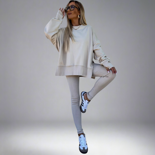 GIULIA - Set 2 pezzi felpa oversize e leggings multicolore