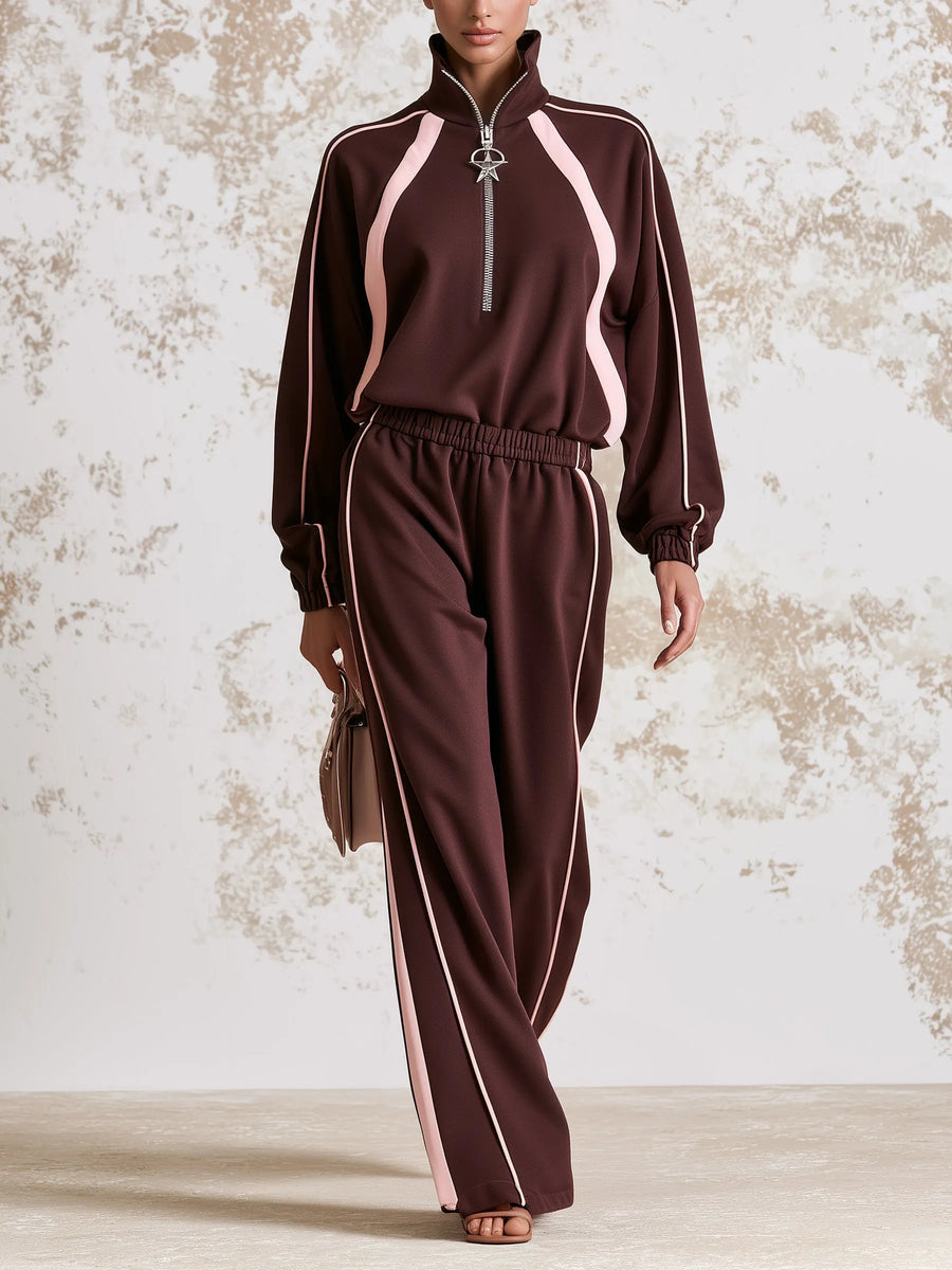 MONACO - Set due pezzi con zip e bande laterali per look urbani ✨