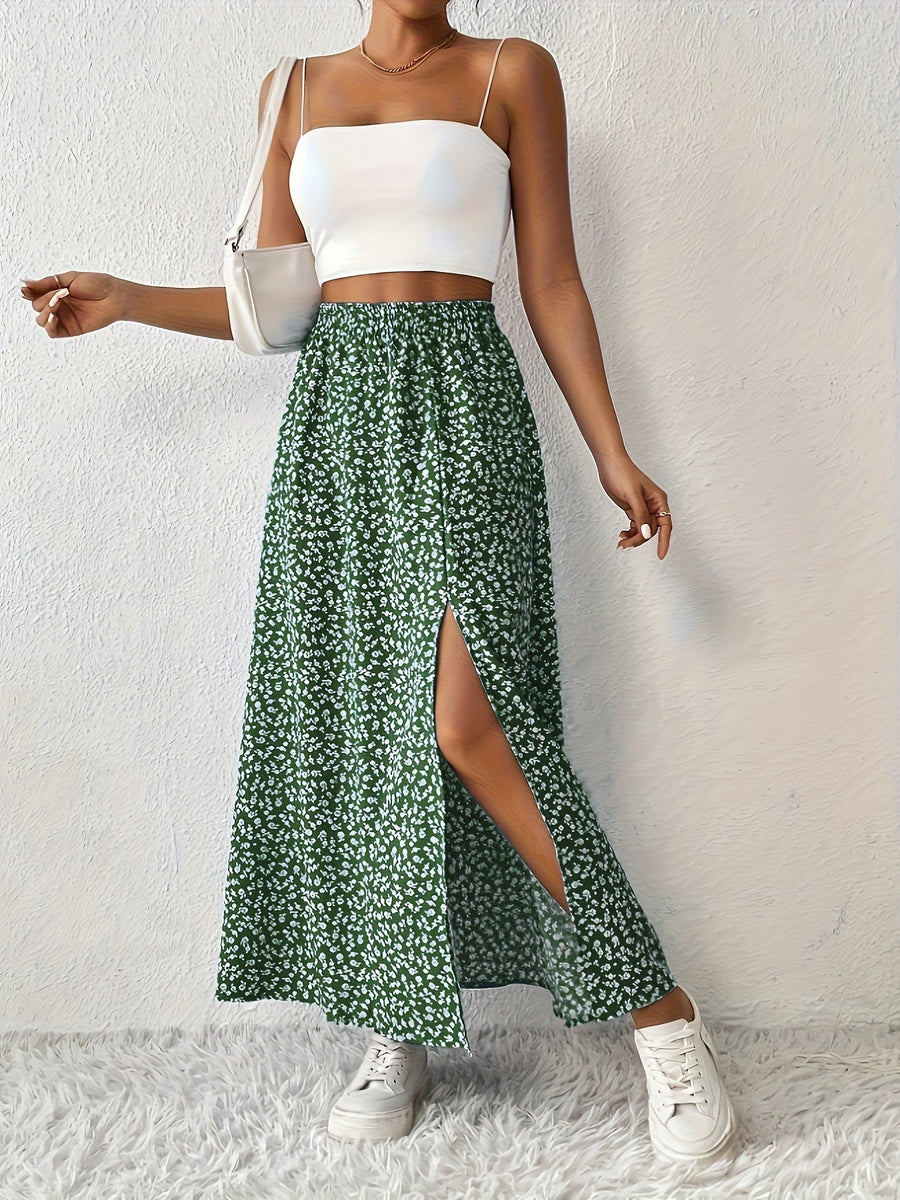 GINEVRA - Gonna maxi floreale multicolore dai toni vivaci