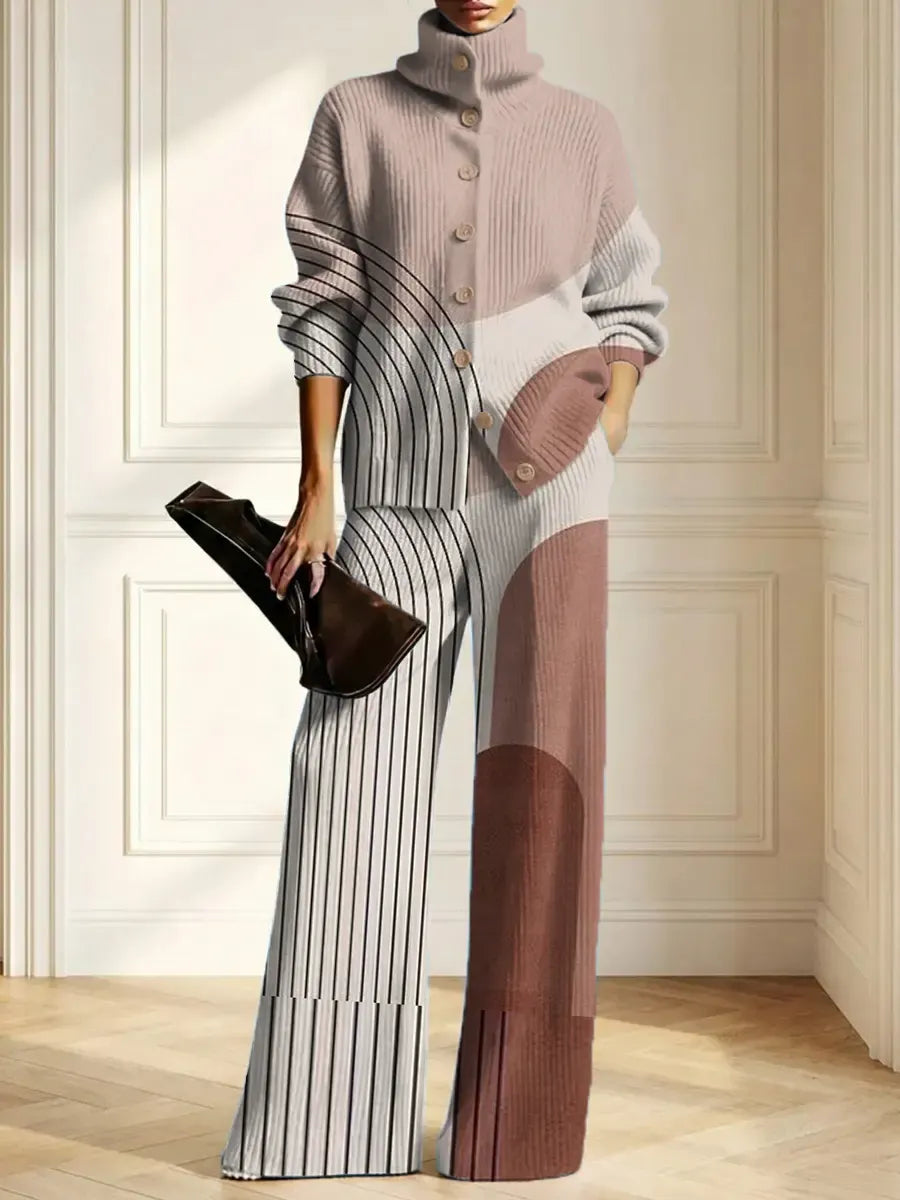 NEIRONE - Completo in maglia multicolor con stampa astratta