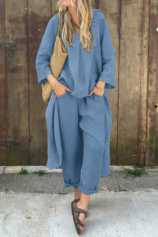 TREZZONE - Set due pezzi con tunica lunga e pantaloni