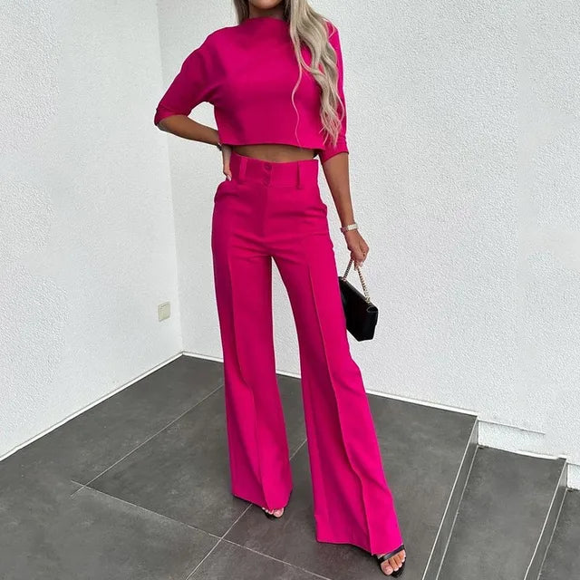 BAGNONE - Set due pezzi in pantaloni eleganti autunnali da donna