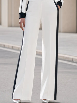 LECCO - Completo sportivo bianco con righe nere e zip