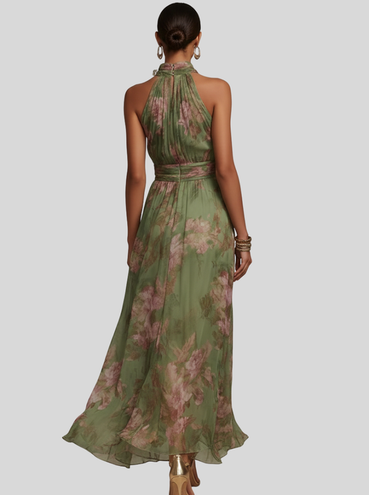 GIULIA - Abito Halter Floreale Fluido