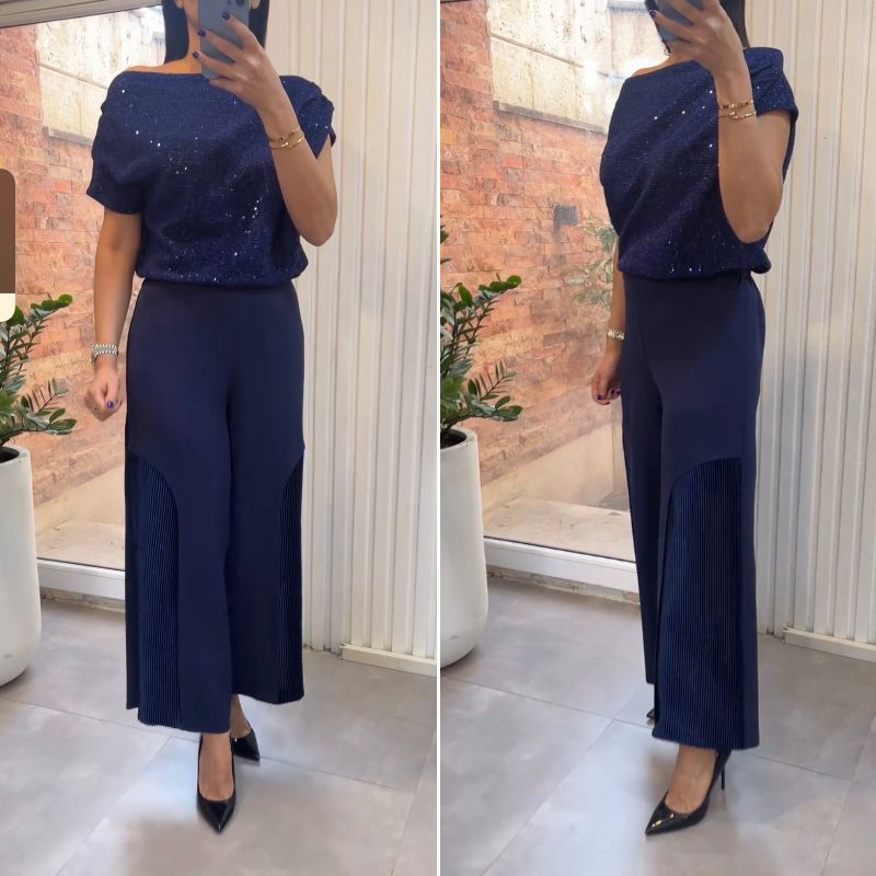 CHIARA - Set due pezzi elegante nero e blu