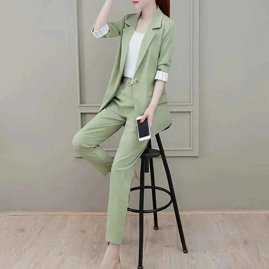 FOZA - Set due pezzi elegante con blazer, pantaloni e top