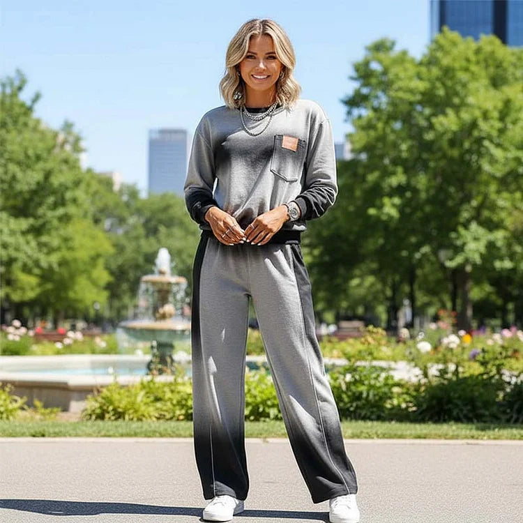 GIULIA - Completo donna top e pantaloni casual sfumato