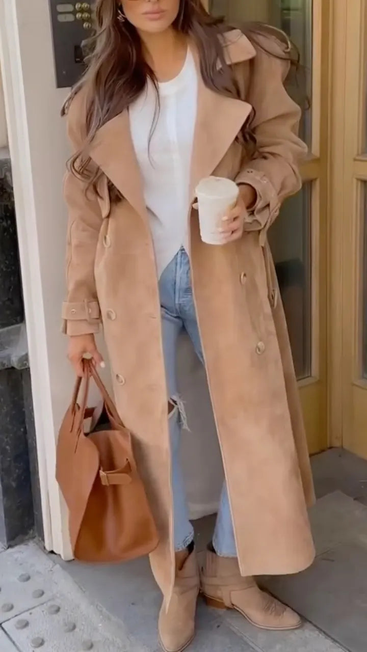 LESA - Trench lungo doppiopetto per passeggiate chic ☕