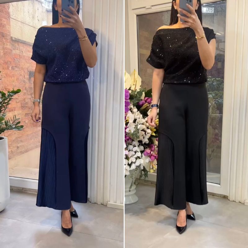 CHIARA - Set due pezzi elegante nero e blu