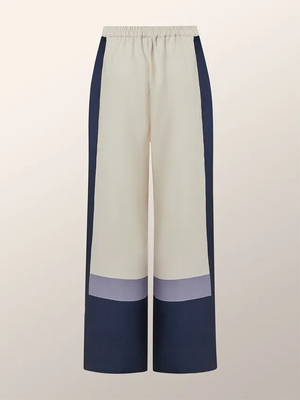 FOLLONICA - Pantaloni Wide Leg Color Block Urban